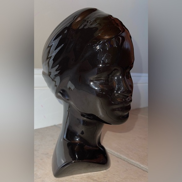 Vintage Retro 1980’s Black Ceramic Head-wrapped Woman - Picture 2 of 7